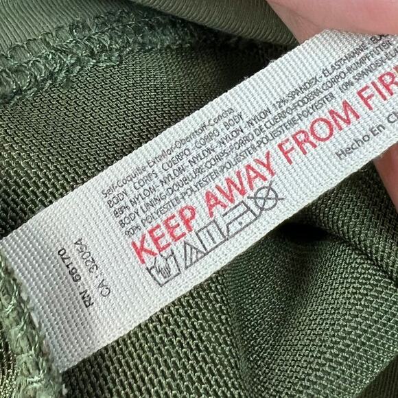 NWOT Free People Army Green Little Flirty Duo Crop Flutter Top Size Large - Picture 5 of 6